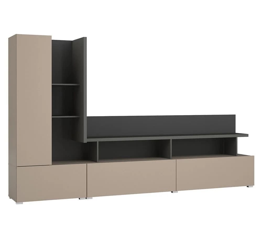 Lomadox Wohnzimmer-Set SELCE-83 4-teilig Beige Anthrazit Modern