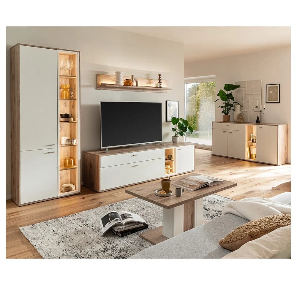 Lomadox Wandregal SAGUNTO-05 mit LED-Beleuchtung Eiche - Bild 5