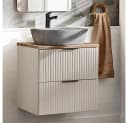 Lomadox Waschtisch ADELAIDE-56-CASHMERE mit Aufsatzwaschbecken und Rillenoptik Bild 3