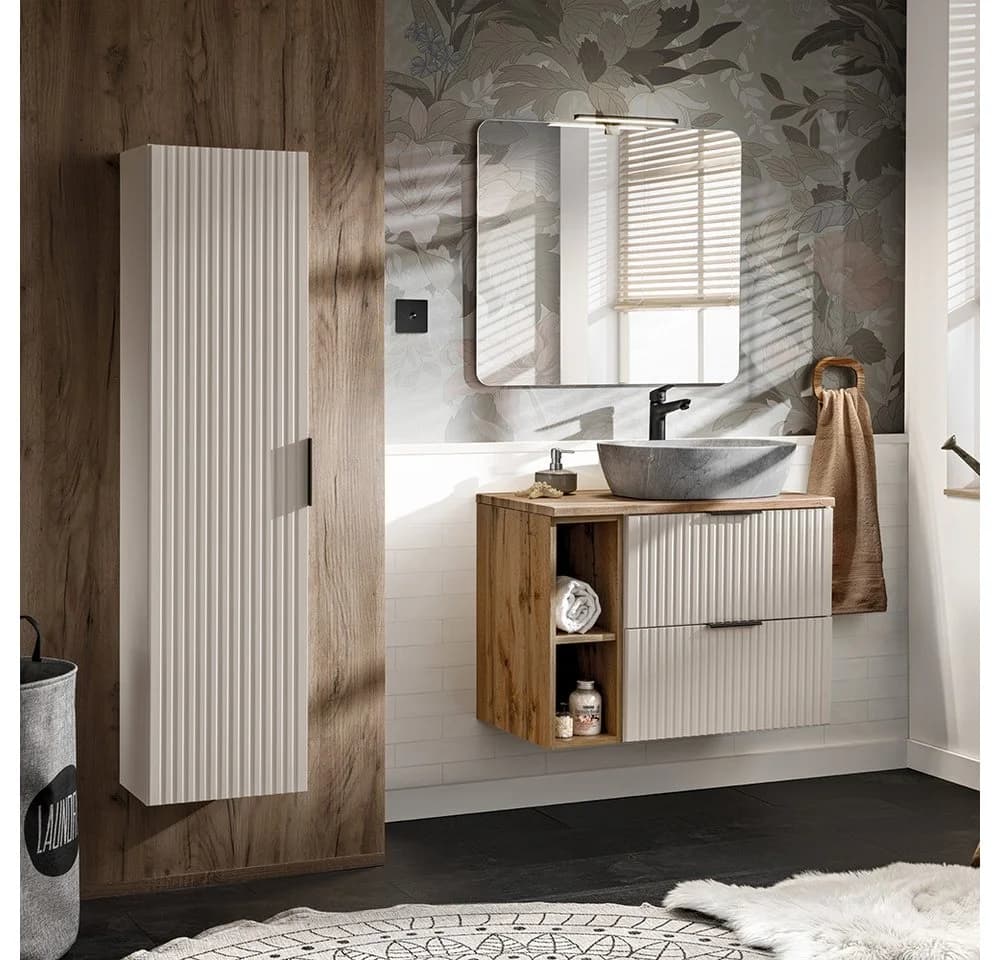 Lomadox Badmöbel-Set ADELAIDE-56-CASHMERE Kaschmir Eiche - Bild 2