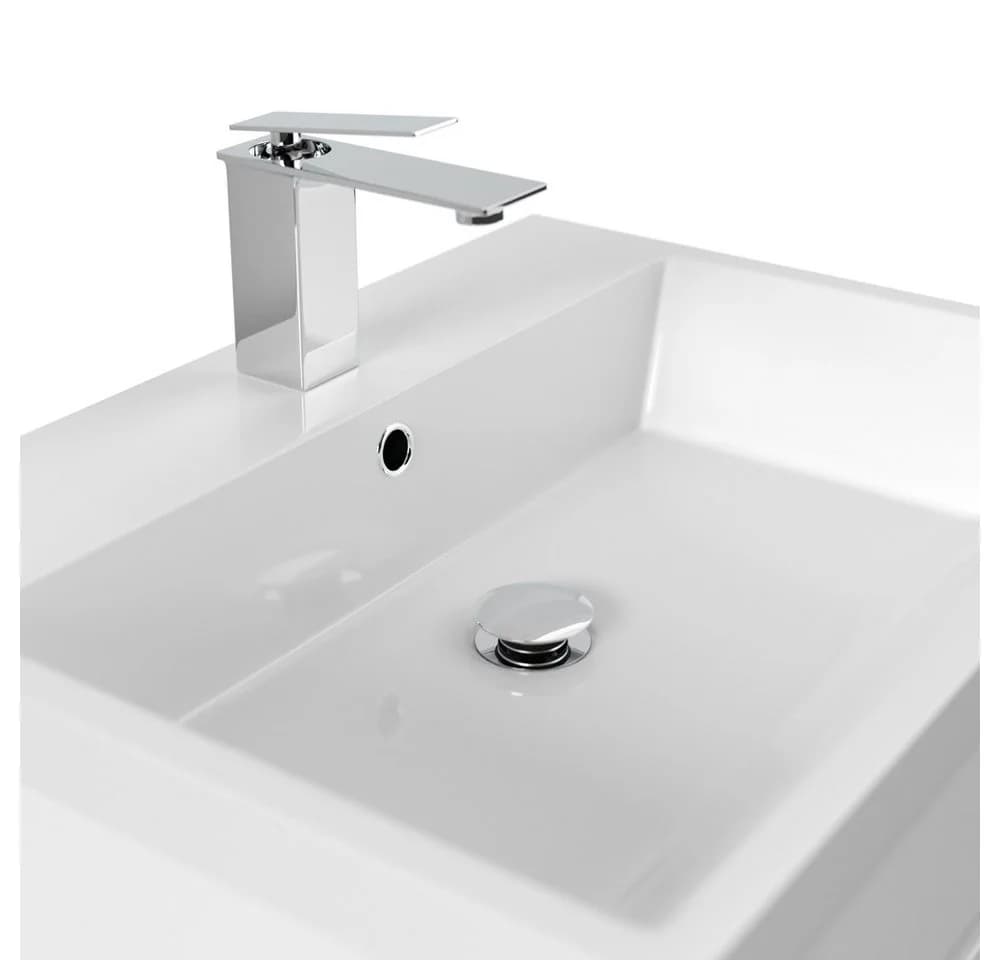 Lomadox Waschtisch FROME-02 Weiß Hochglanz 60 cm 3 Schubladen