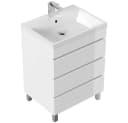 Lomadox Waschtisch FROME-02 Weiß Hochglanz 60 cm 3 Schubladen Bild 3