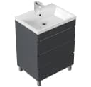 Lomadox Waschtisch FROME-02 Grau Grafit Matt 60 cm mit Mineralguss-Waschbecken Bild 3