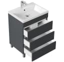 Lomadox Waschtisch FROME-02 Grau Grafit Matt 60 cm mit Mineralguss-Waschbecken Bild 4