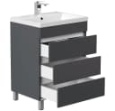 Lomadox Waschtisch FROME-02 Grau Grafit Matt 60 cm mit Mineralguss-Waschbecken Bild 5
