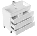 Lomadox Waschtisch FROME-02 90 cm Weiß Hochglanz mit 3 Schubladen Bild 4