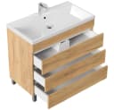 Lomadox Waschtisch FROME-02 90 cm Eiche mit 3 Schubladen Bild 4
