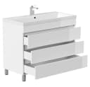Lomadox Waschtisch FROME-02 100 cm Weiß Hochglanz Bild 1