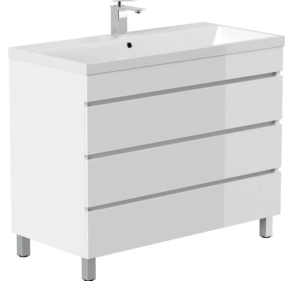 Lomadox Waschtisch FROME-02 100 cm Weiß Hochglanz - Bild 2