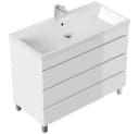 Lomadox Waschtisch FROME-02 100 cm Weiß Hochglanz Bild 4