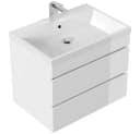 Lomadox Waschtisch FROME-02 70 cm Hängend Weiß Hochglanz 2 Schubladen Bild 4
