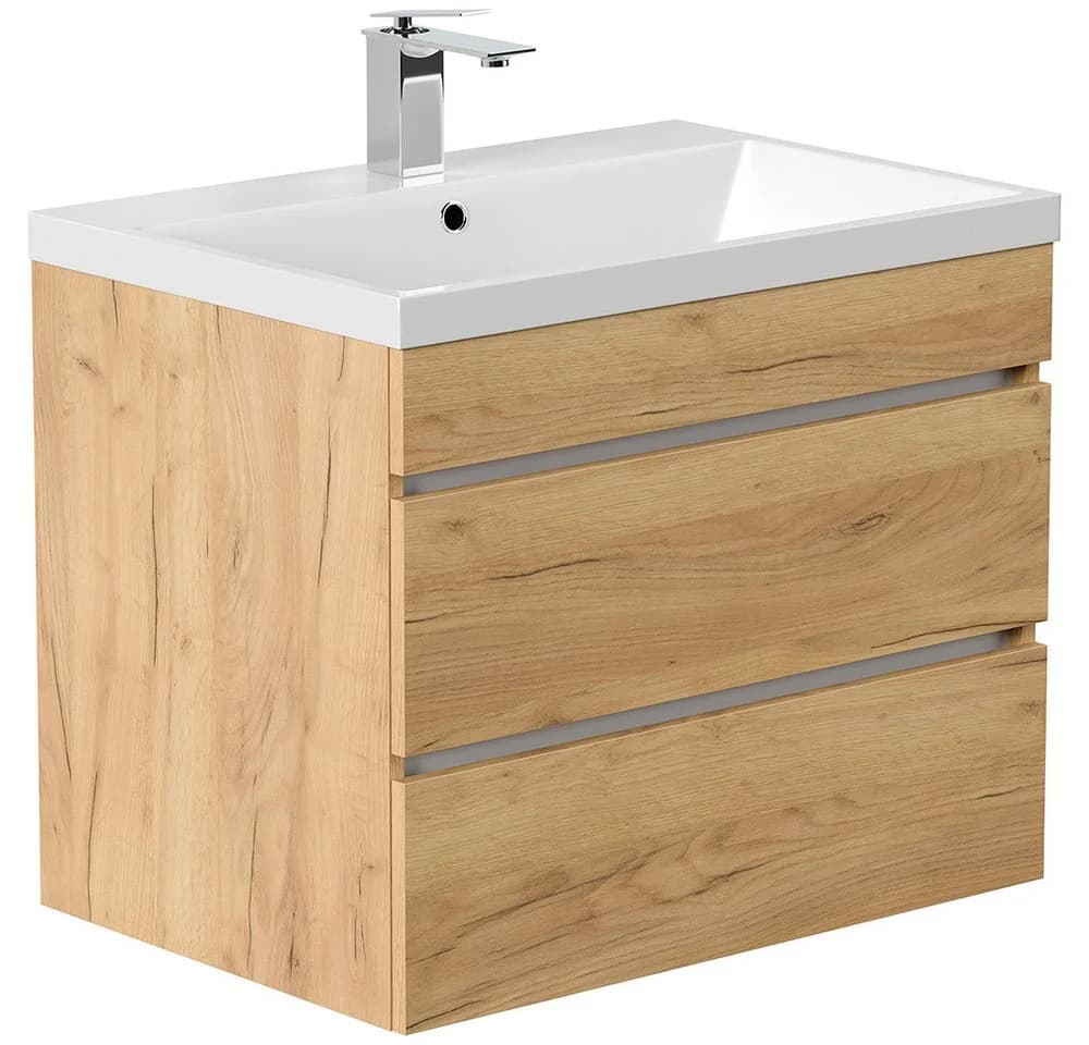 Lomadox Waschtisch FROME-02 70 cm Eiche mit 2 Schubladen - Bild 2