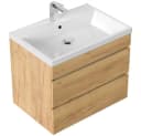 Lomadox Waschtisch FROME-02 70 cm Eiche mit 2 Schubladen Bild 4
