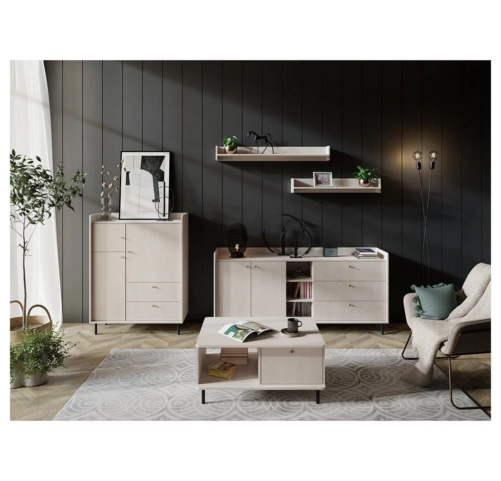 Lomadox Wandregal GORICA-133 Sandbeige Modern