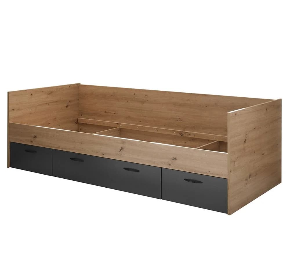 Lomadox Jugendbett LESINA-78 Kojenbett Eiche Graphit 3 Schubladen - Bild 2