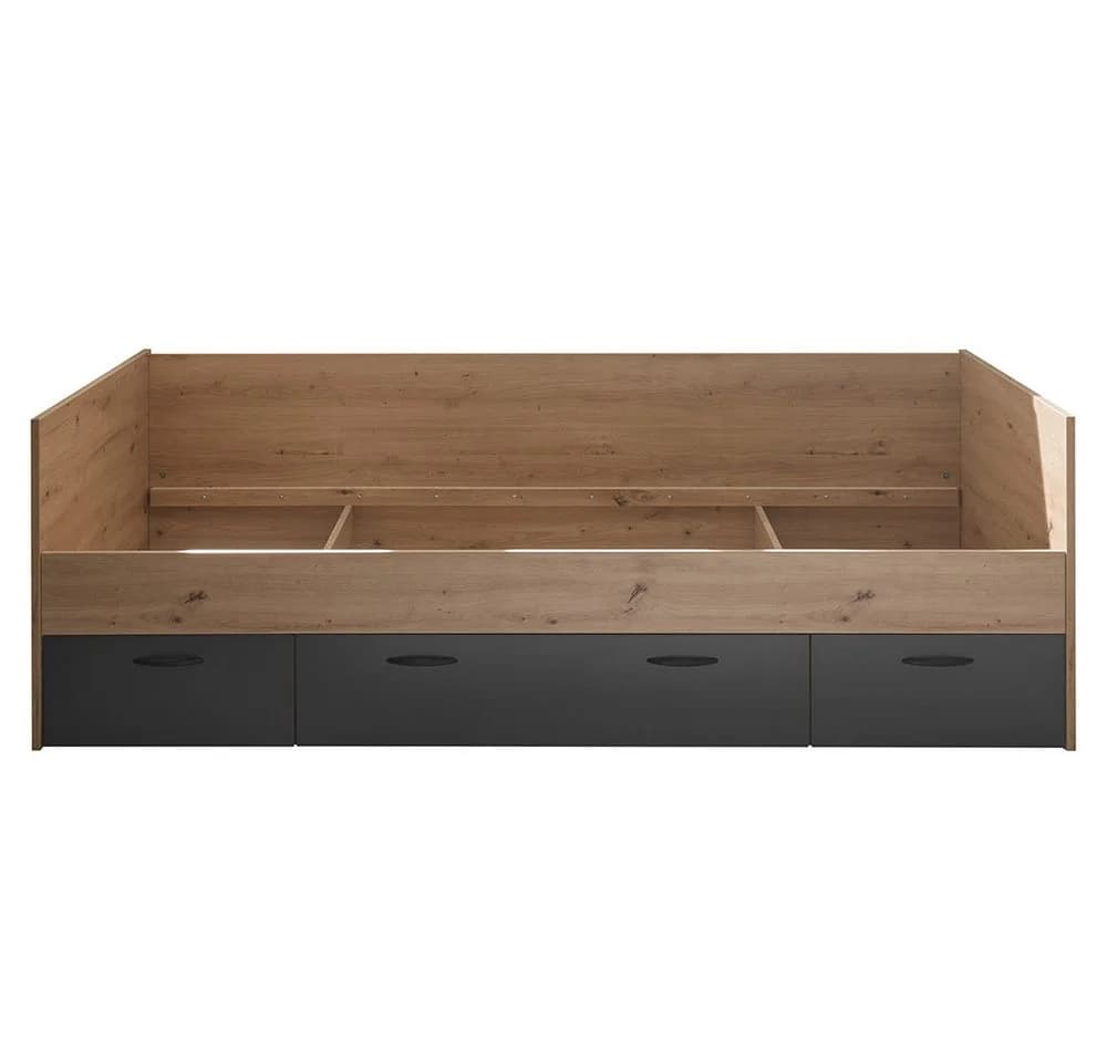 Lomadox Jugendbett LESINA-78 Kojenbett Eiche Graphit 3 Schubladen - Bild 3