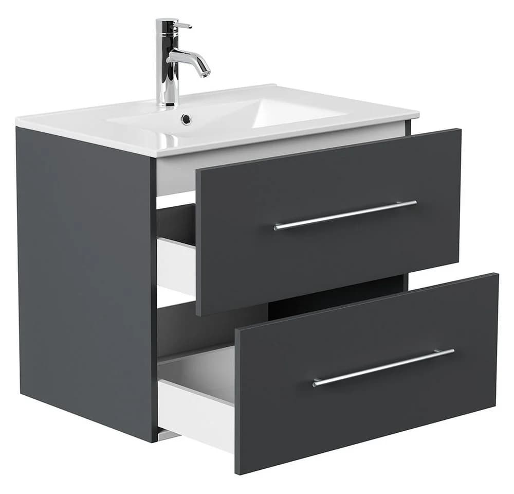 Lomadox Badmöbel-Set HARLINGEN-02, 70 cm Waschtisch mit LED Spiegelschrank - Bild 3