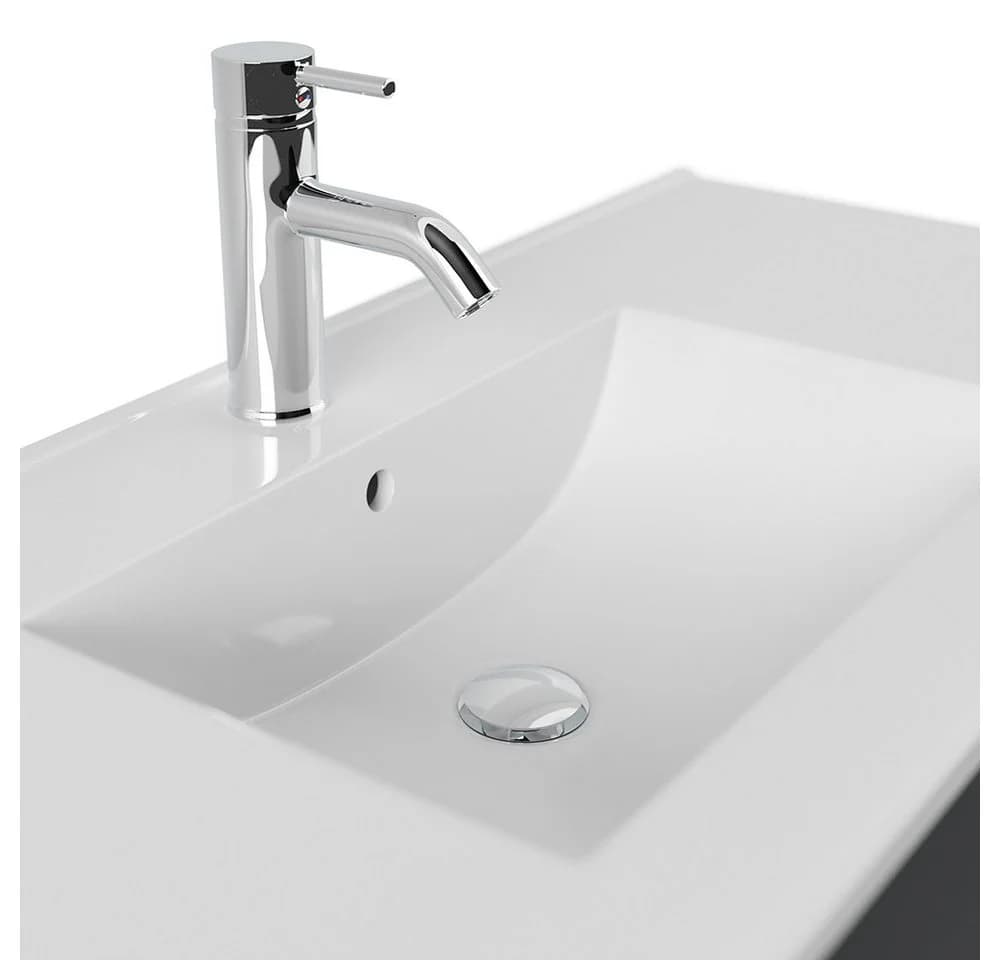 Lomadox Badmöbel-Set HARLINGEN-02 100cm LED Spiegelschrank Grau