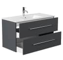 Lomadox Badmöbel-Set HARLINGEN-02 100cm LED Spiegelschrank Grau Bild 3