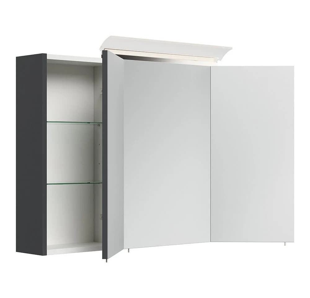 Lomadox Badmöbel-Set HARLINGEN-02 100cm LED Spiegelschrank Grau - Bild 4