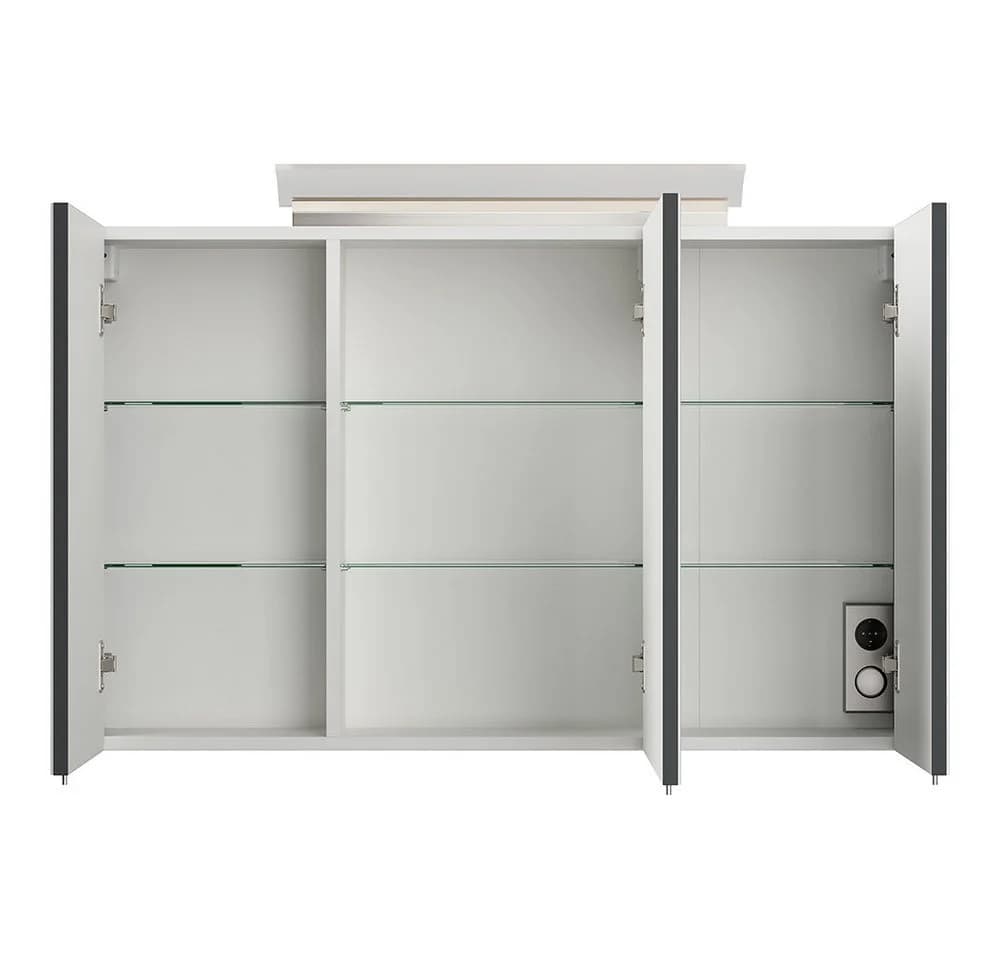 Lomadox Badmöbel-Set HARLINGEN-02 100cm LED Spiegelschrank Grau - Bild 5