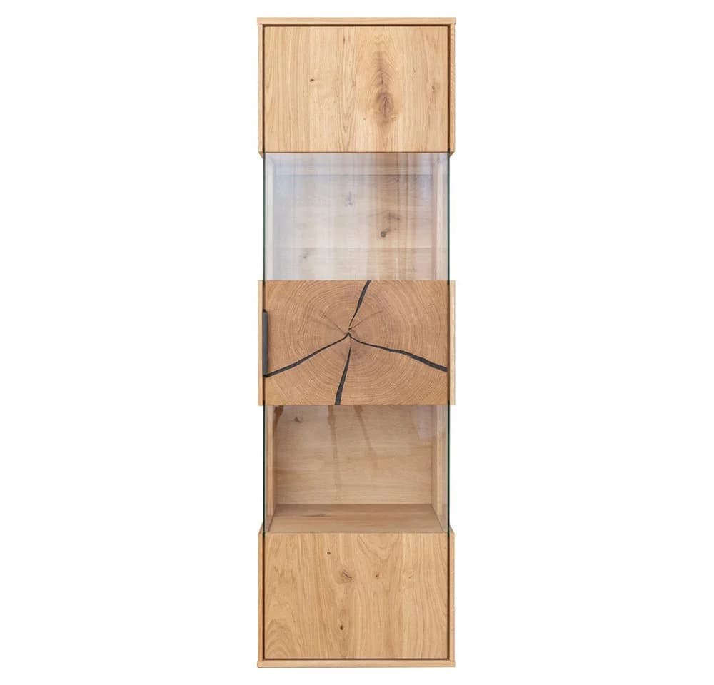 Lomadox Hängevitrine TIVAT-163 Eiche massiv geölt mit LED - Bild 3