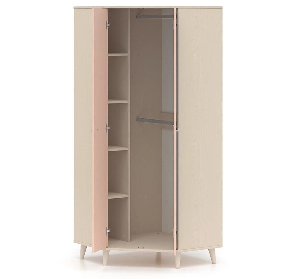 Lomadox Eckschrank MODICA-131 Sandbeige Rosa 2-türig - Bild 4