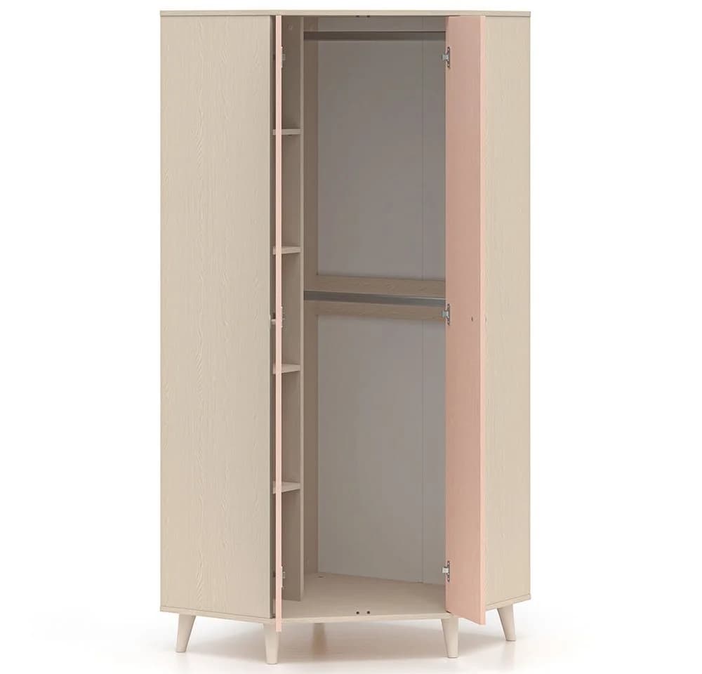 Lomadox Eckschrank MODICA-131 Sandbeige Rosa 2-türig - Bild 5
