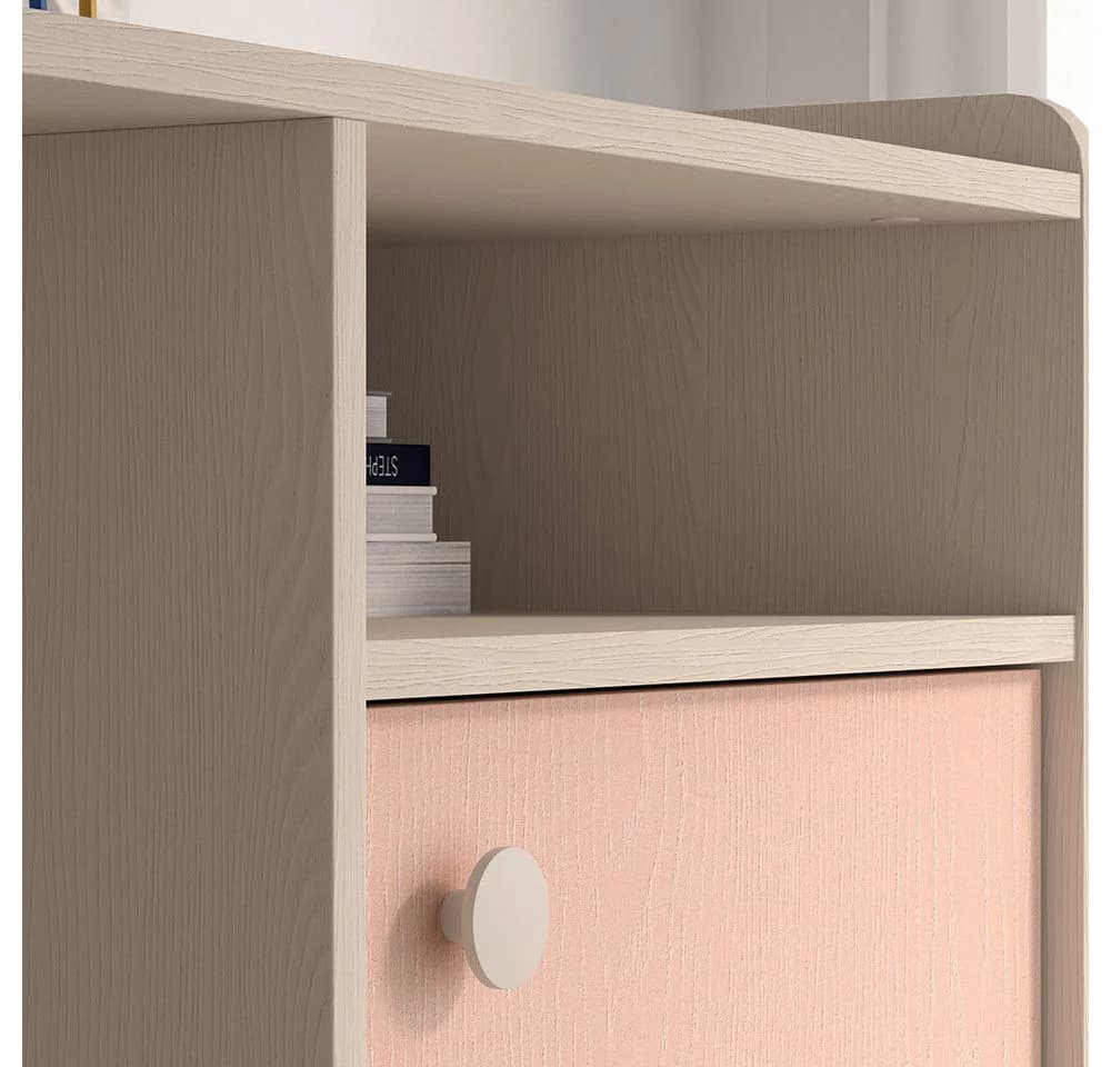 Lomadox Schreibtisch MODICA-131 Beige/Rosa Softclose