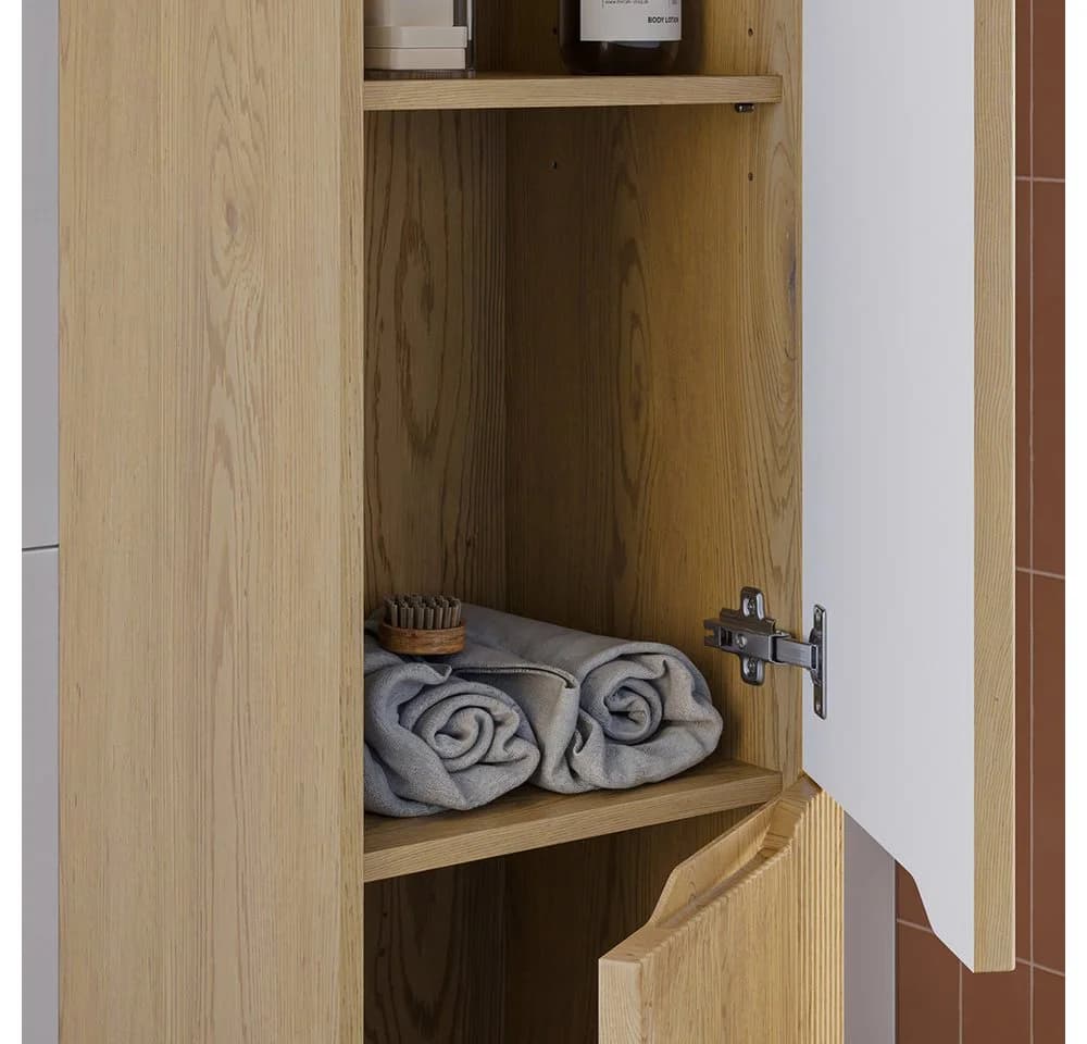 Lomadox Hochschrank NARPIO-56 Eiche Modern Grifflos - Bild 5