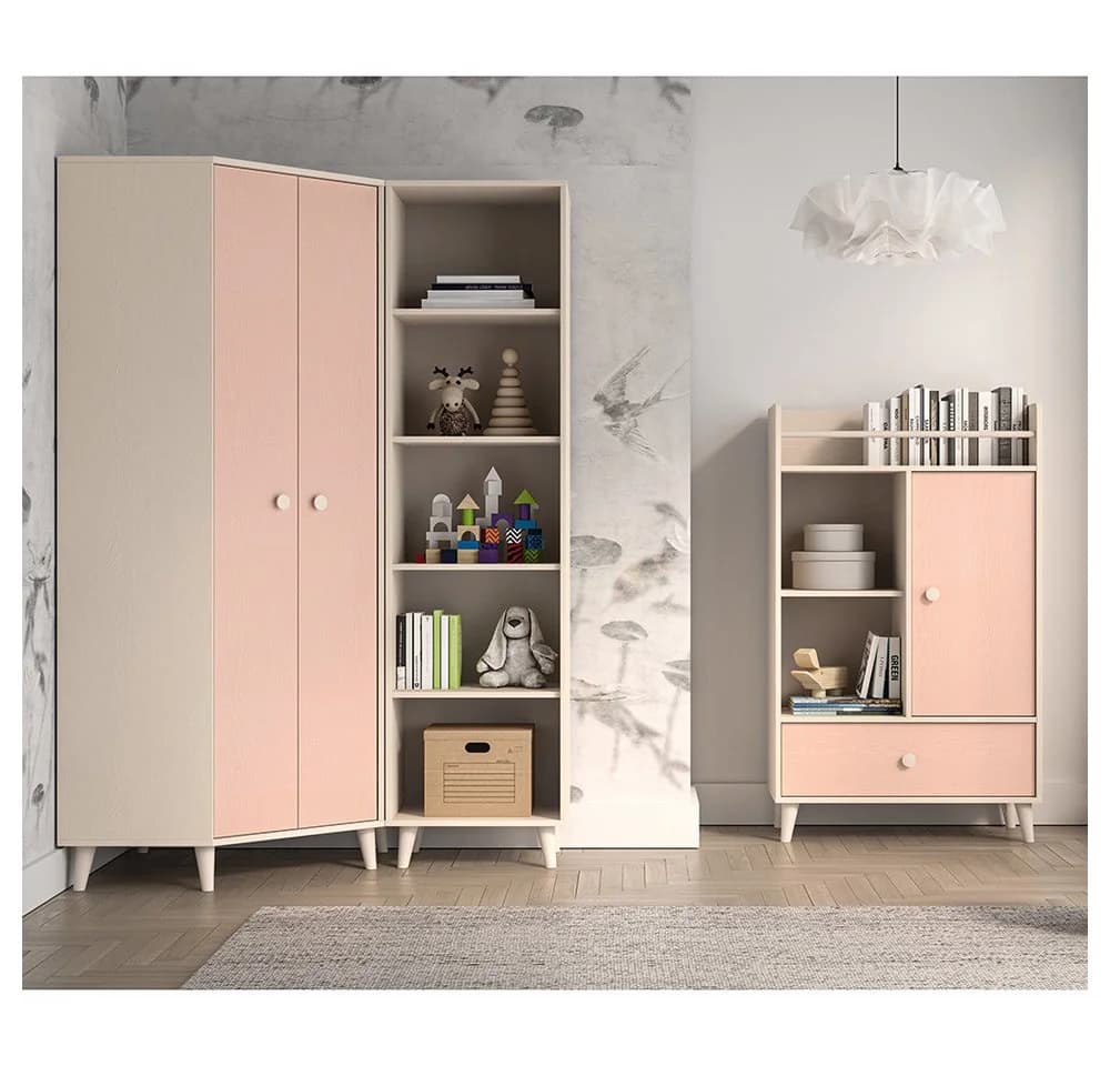 Lomadox Jugendzimmer-Set MODICA-131 3-tlg. Sandbeige Rosa Softclose - Bild 2