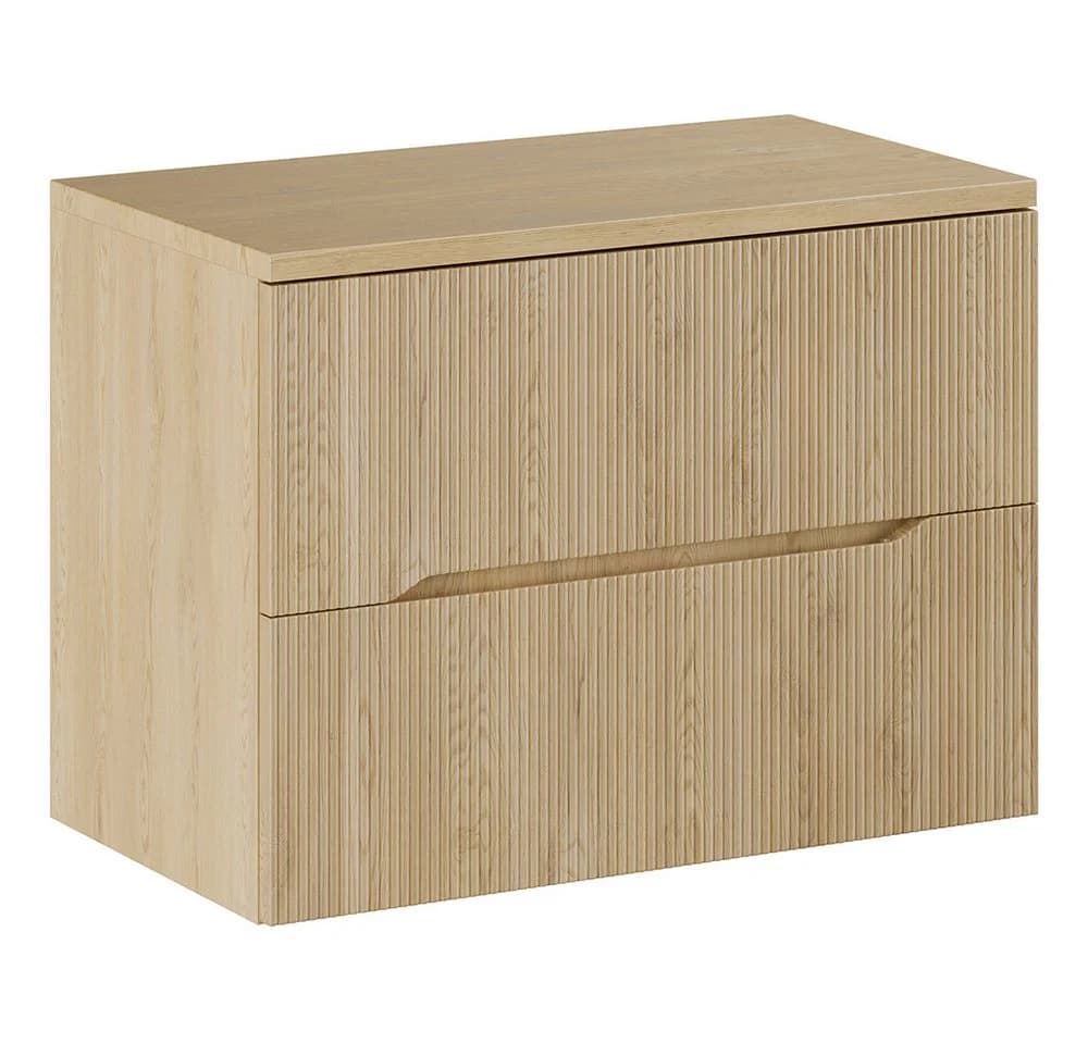 Lomadox Waschbeckenschrank 80cm Eiche Grifflos Wandhängend - Bild 2