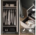 Lomadox Schlafzimmer-Set FRIONA-131 Kleiderschrank & Nachtkommode Schwarz Bild 1
