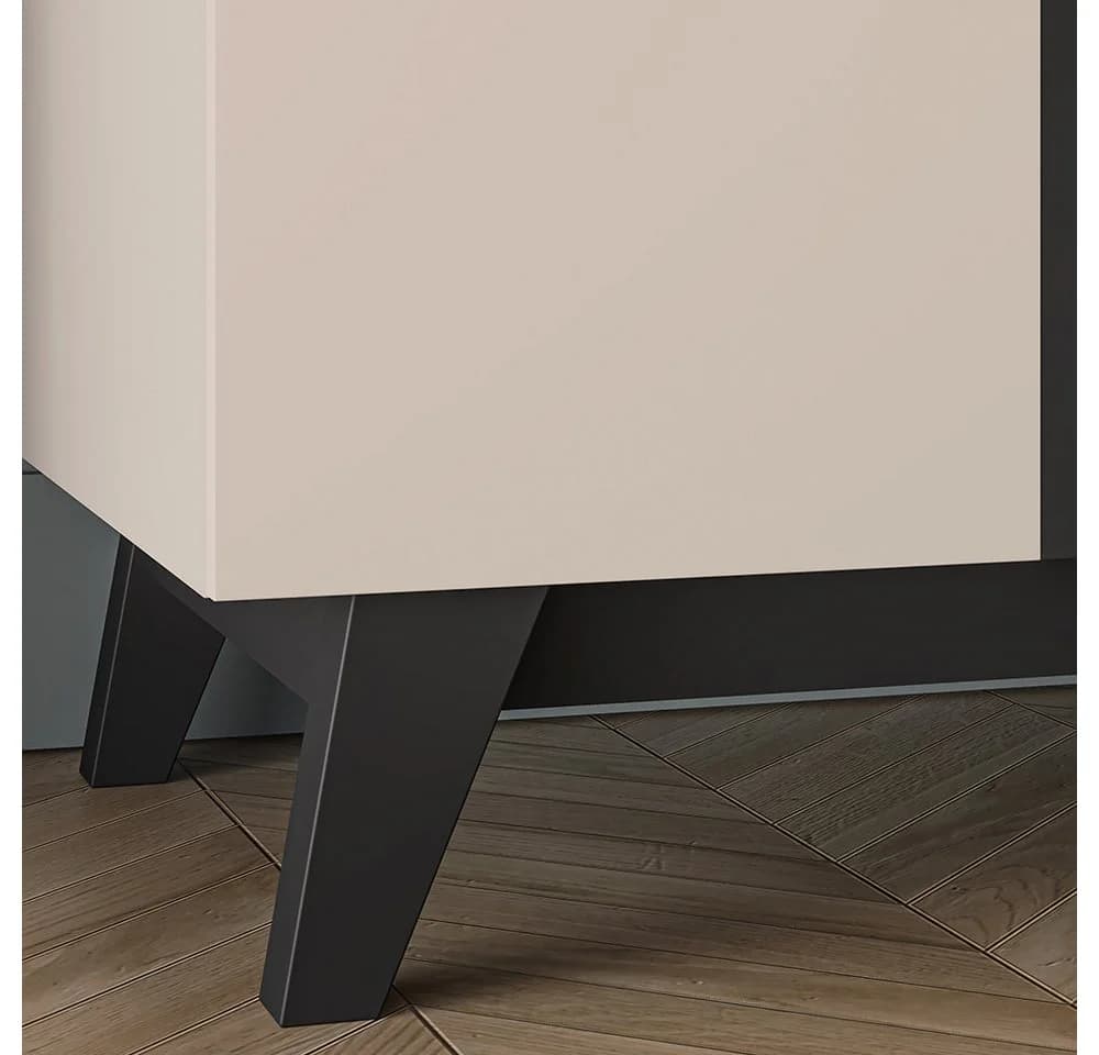Lomadox Schlafzimmer-Set FRIONA-131 Kleiderschrank & Nachtkommode Schwarz - Bild 5