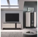 Lomadox Wohnwand FRIONA-131 Highboard Lowboard kaschmir schwarz modern Bild 2