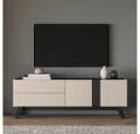 Lomadox Wohnwand FRIONA-131 Highboard Lowboard kaschmir schwarz modern Bild 4