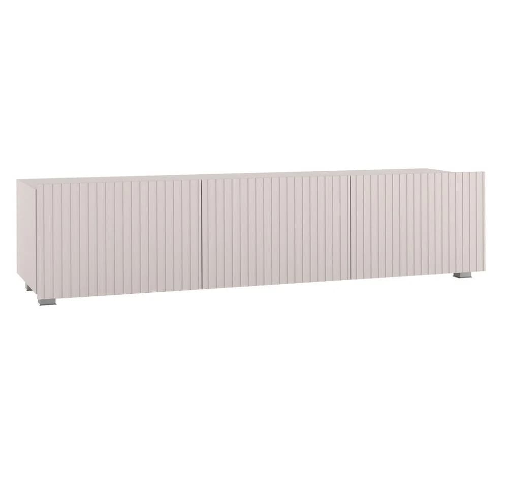 Lomadox Lowboard KEMPTEN-132 Kaschmir 6-türig Rillenfront Modern - Bild 5
