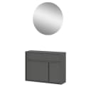 Lomadox Garderoben-Set ALLOA-01 Graphit Spiegel Schuhschrank Bild 1