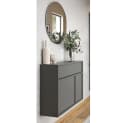 Lomadox Garderoben-Set ALLOA-01 Graphit Spiegel Schuhschrank Bild 2