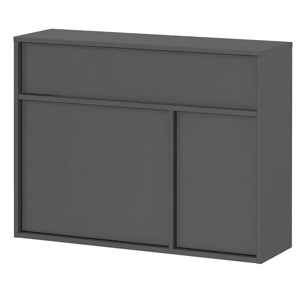 Lomadox Garderoben-Set ALLOA-01 Graphit Spiegel Schuhschrank - Bild 4