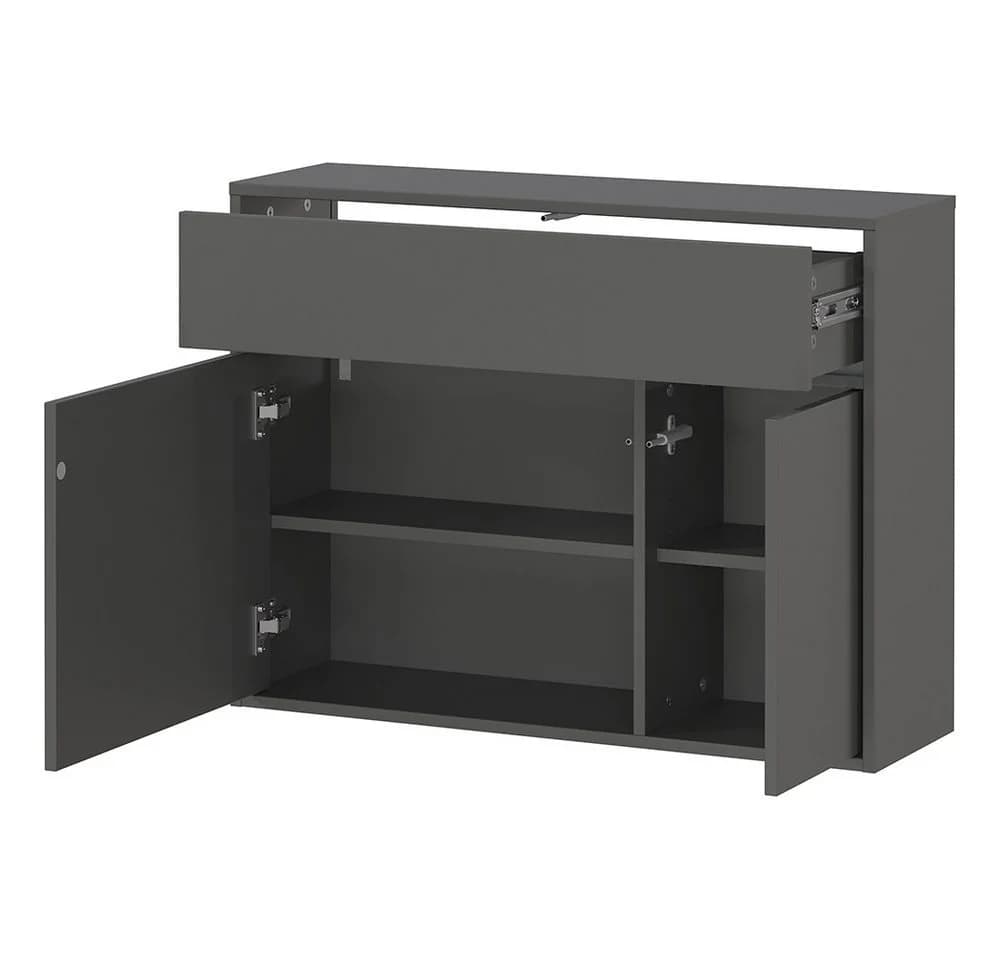 Lomadox Garderoben-Set ALLOA-01 Graphit Spiegel Schuhschrank - Bild 5