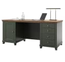 Lomadox Schreibtisch EPSOM-83 Grün Landhausstil 4 Schubladen Bild 3