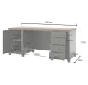 Lomadox Schreibtisch EPSOM-83 Grün Landhausstil 4 Schubladen Bild 4
