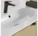 Lomadox Waschtisch 100 cm Eiche gerillt Metallgriffe Softclose Keramik Bild 3