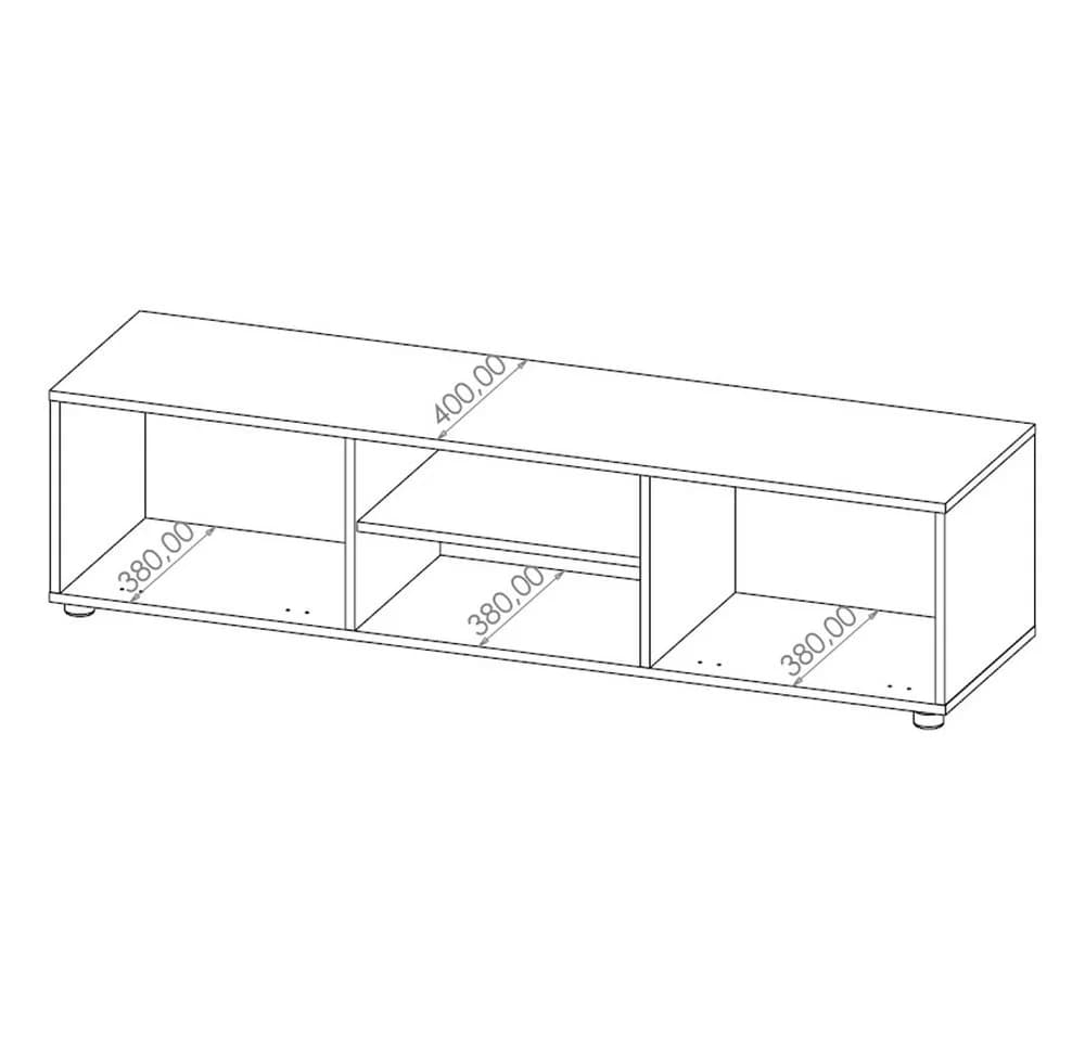Lomadox Lowboard MOLLERUSA-132 Eiche Schwarz 150 cm - Bild 5