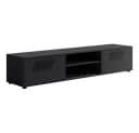 Lomadox Lowboard 190 cm Schwarz Matt mit 2 Fächern und 2 Klappen Bild 2