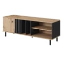 Lomadox Lowboard MATTAWA-167 Fernsehschrank Eiche Dekor Schwarz Bild 2
