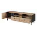 Lomadox Wohnzimmer-Set MATTAWA-167 Industrial Eiche Dekor Schwarz Bild 5