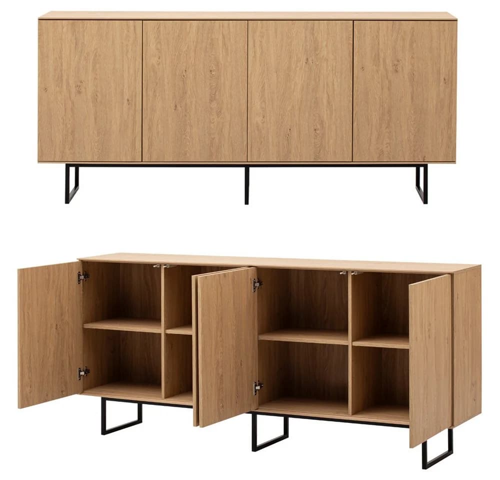 Lomadox Wohnzimmer-Set KASOL-61 Eiche Dekor Industrial