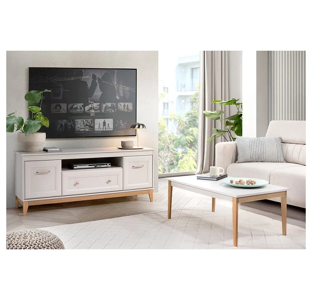 Lomadox Couchtisch WILNA-161 Kaschmir Massivholz Füße Modern